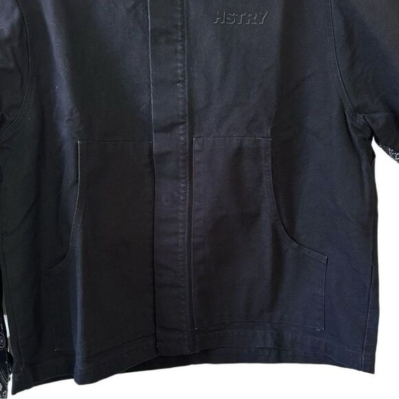 NWT HSTRY By NAS Men’s Black & Paisley Duck Canvas Denim Jacket - Size M - Picture 7 of 11